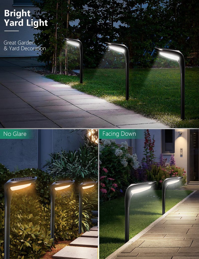 OSORD Solar Pathway Lights Outdoor 4 Pack - 150 LM High Bright Solar Lights Outdoor Waterproof IP65, Warm/Cool 2 Color Modes, Landscape Path Light for Walkway Driveway Garden Yard Patio - Image 2